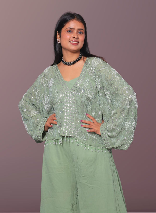 The 'Mint Mojito' Koti with Palazzo Set