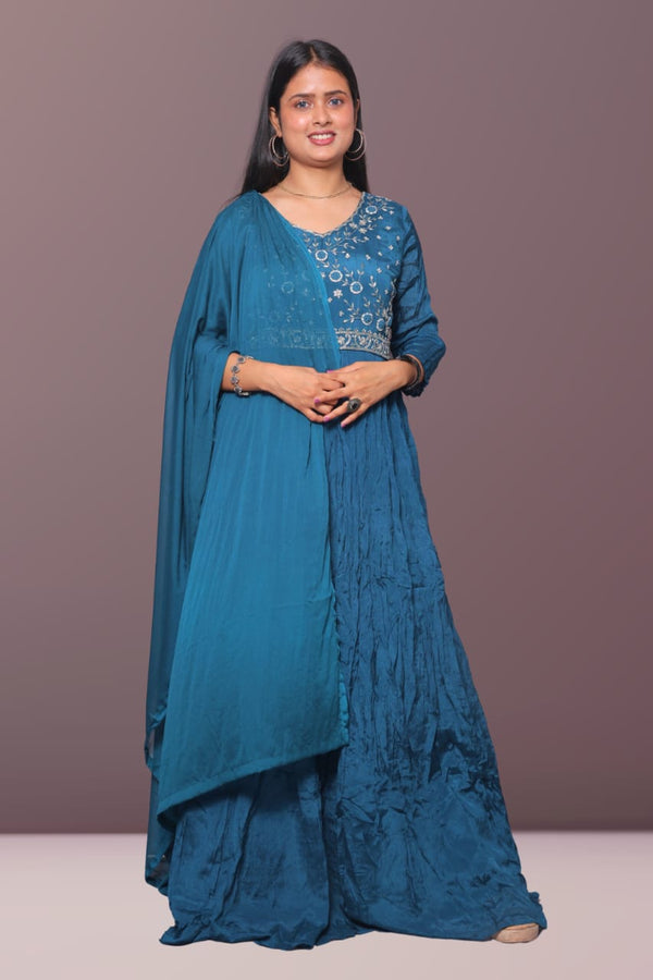Blue Ethnic Anarkali  Gown