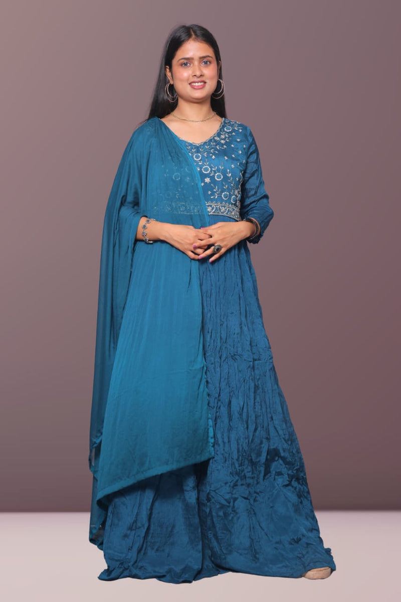 Blue Ethnic Anarkali  Gown