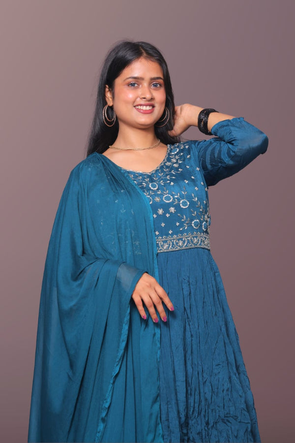 Blue Ethnic Anarkali  Gown